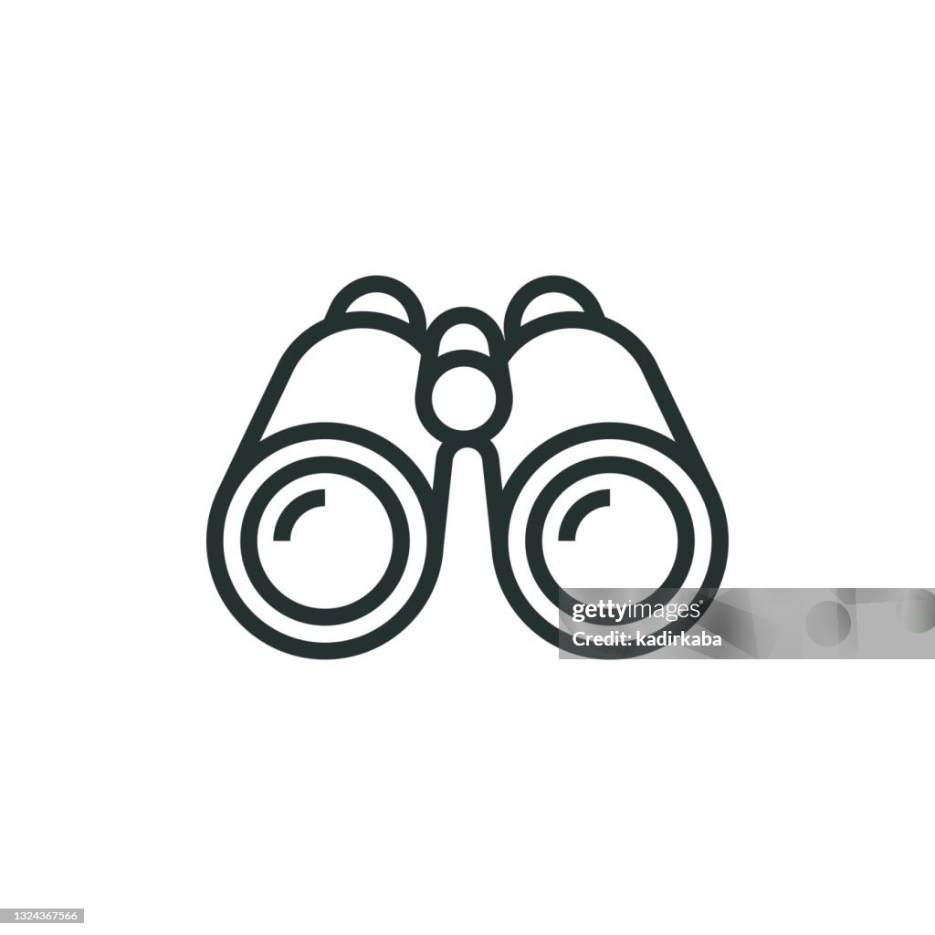 Binocular Line Icon