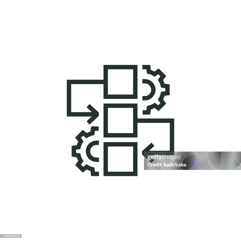 Workflow Process Line Icon
