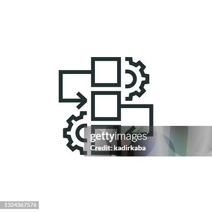 Workflow Process Line Icon Workflow Process Line Icon