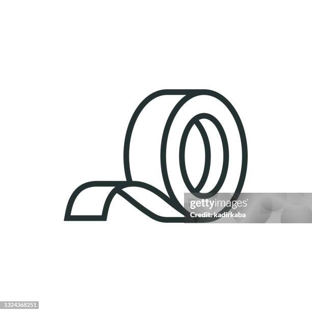 scotch tape line icon - tape stock illustrations