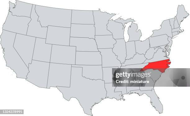 north carolina map - america map vector stock illustrations