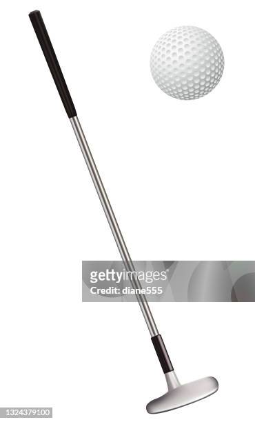 golf club and ball - putting golf stock illustrations