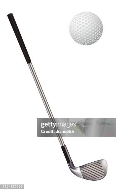 golf club und ball - iron stock-grafiken, -clipart, -cartoons und -symbole