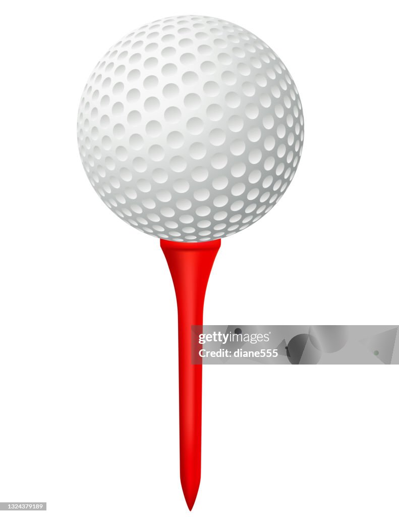 Golf Ball On A Colorful Tee