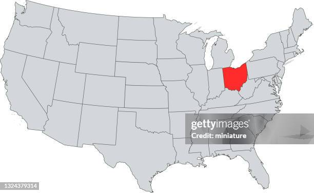 ilustraciones, imágenes clip art, dibujos animados e iconos de stock de mapa de ohio - ohio