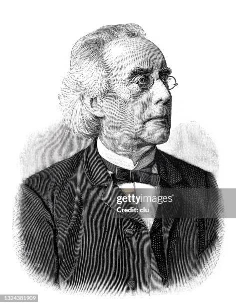 ernst curtius, german classical archaeologist and ancient historian - archaeologist stock illustrations