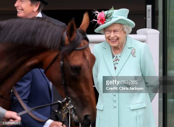 Queen Elizabeth II attends Royal Ascot 2021 at Ascot Racecourse on June 19, 2021 in Ascot, England.