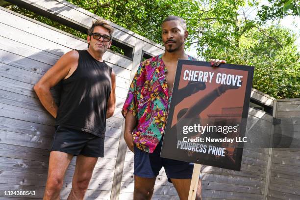 Tim Tareco, vice president of the Black and Brown Equity Coalition of Cherry Grove, left, alongside Tomik Dash, president, right, in Cherry Grove, on...