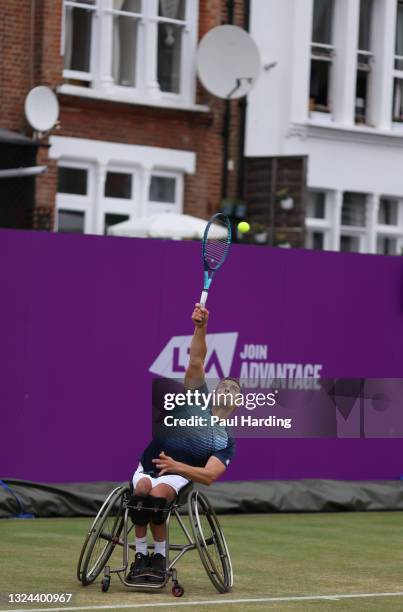 Tom Egberink of Netherlands in action during his Semi-final match against Gordon Reid of Great Britain during Day 6 of The cinch Championships at The...