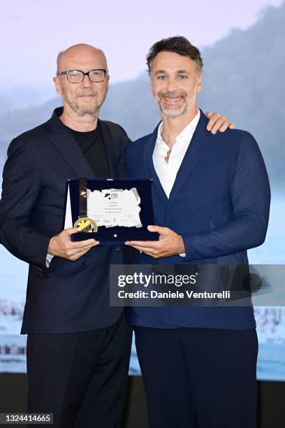 Paul Haggis and Raul Bova attend the AmiCorti Film Festival 2021 on June 16, 2021 in Peveragno, Italy.