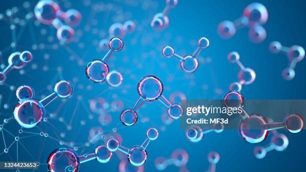 estructura molecular abstracta del hidrógeno h2 - nanotecnología fotografías e imágenes de stock