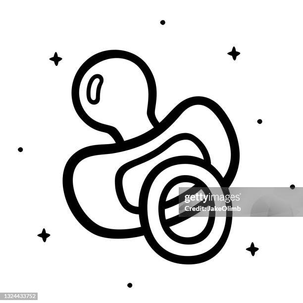 schnuller doodle 5 - schnuller stock-grafiken, -clipart, -cartoons und -symbole