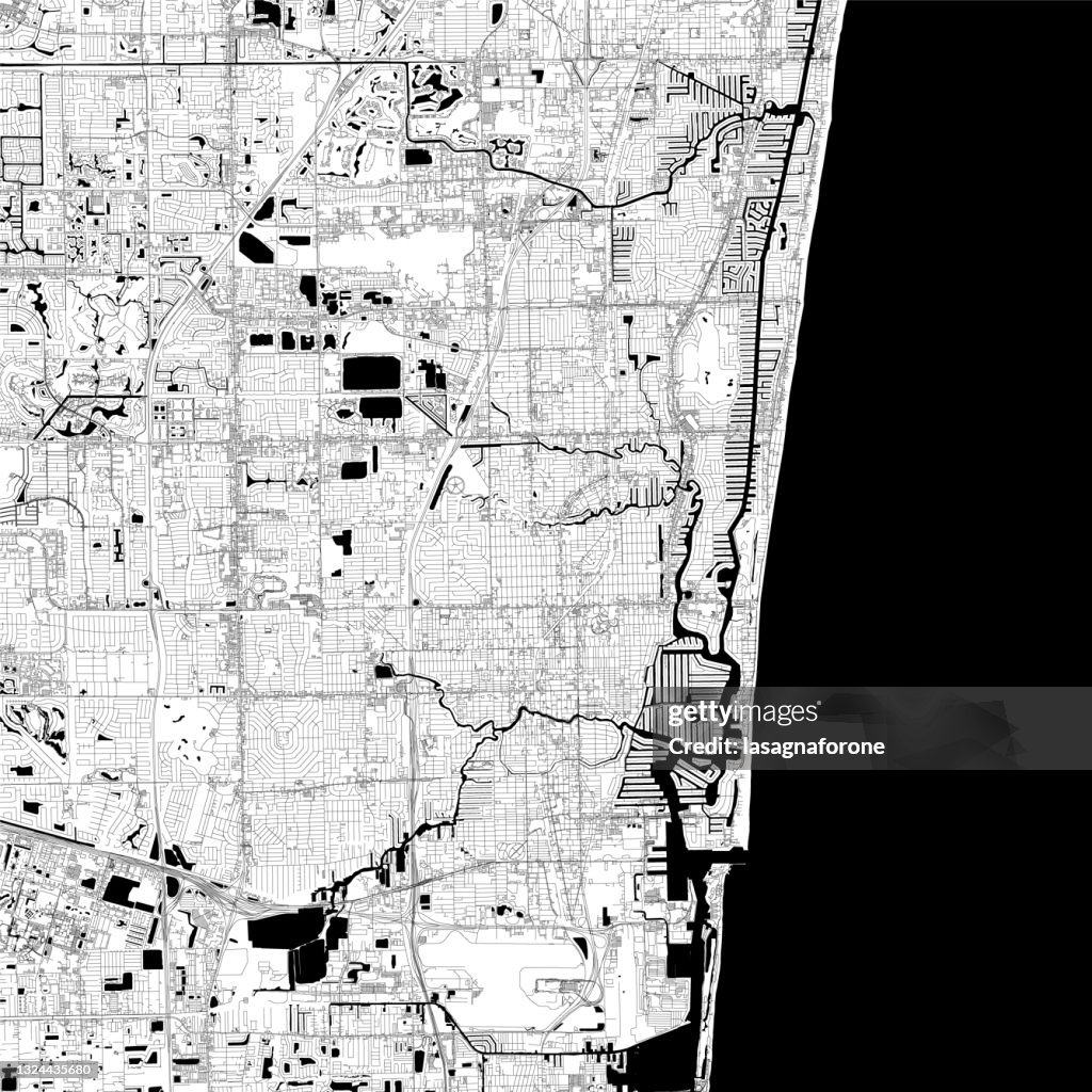 Fort Lauderdale, Florida Vector Map