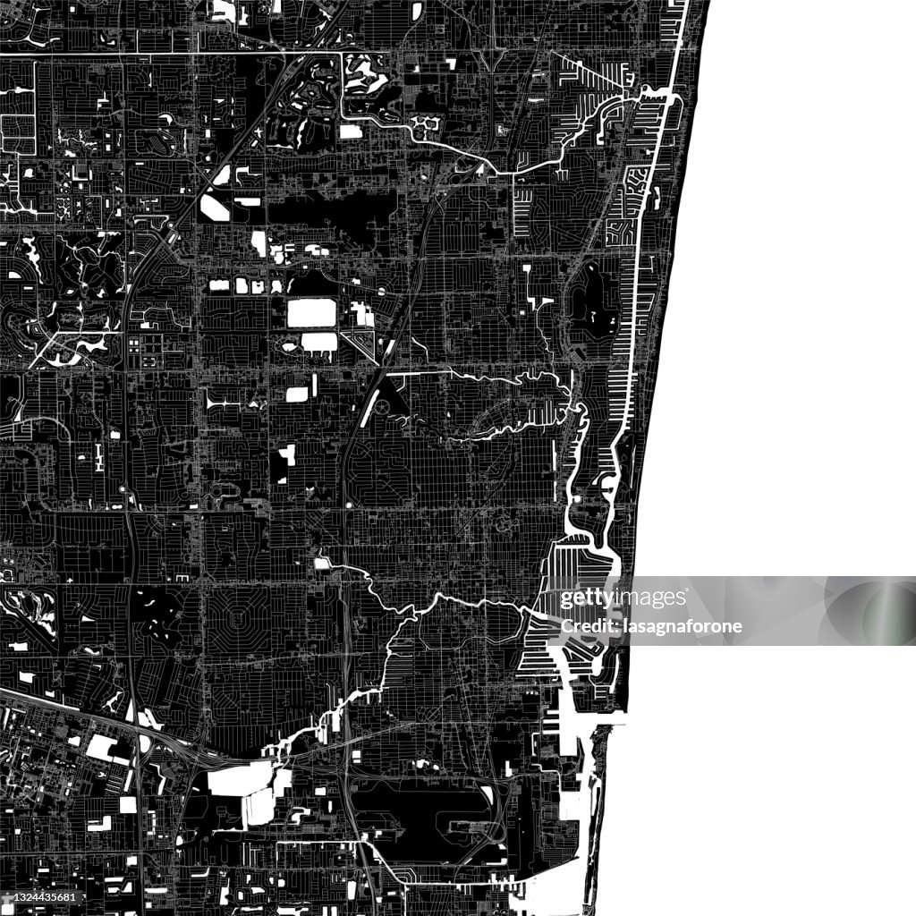 Fort Lauderdale, Florida Vector Map