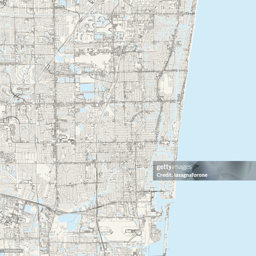 Fort Lauderdale, Florida Vector Map