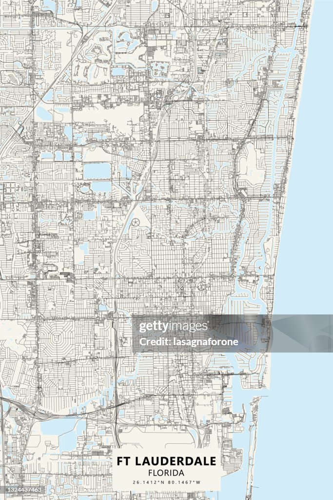 Fort Lauderdale, Florida Vector Map