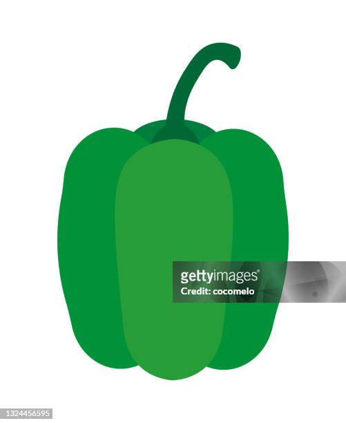 grüne paprika. - bell pepper stock-grafiken, -clipart, -cartoons und -symbole