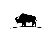 Bison silhouette logo silhouette