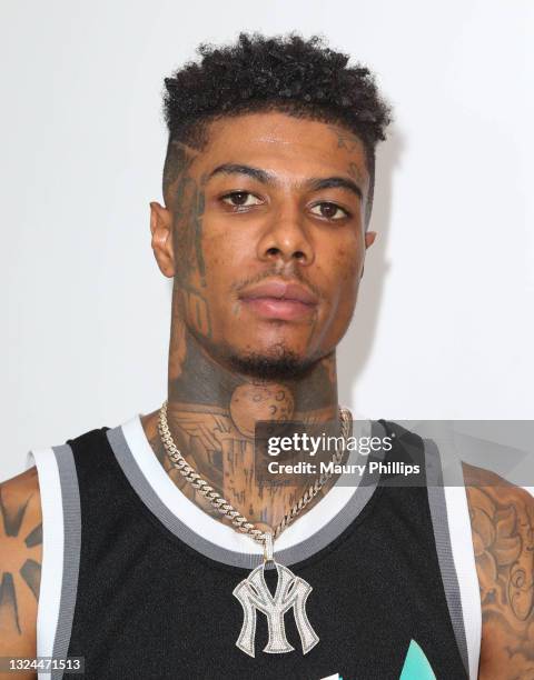 Blueface attends Wealth Garden Entertainment Juneteenth Pool Party on June 19, 2021 in Calabasas, California.