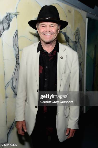 Musician/actor Micky Dolenz of The Monkees poses backstage at The Cutting Room on June 19, 2021 in New York City. He was there to introduce the Van...