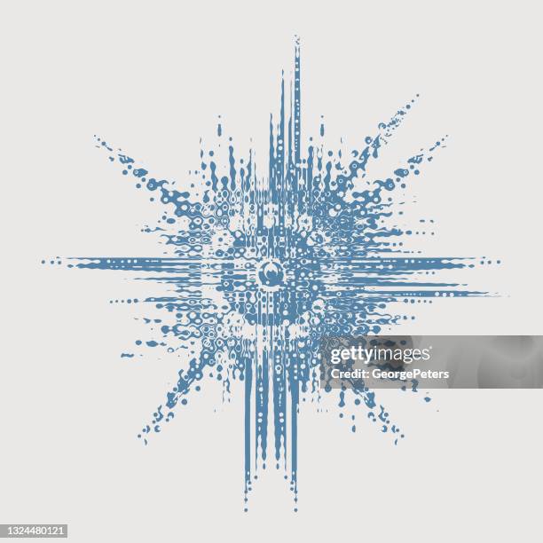 radial symmetrical burst design element - 3d exploded view stock illustrations
