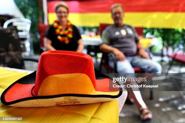 German hat during the UEFA EURO 2020 match between Germany and Portugal at garden plot Hohe Birk on June 19, 2021 in Essen, Germany. Due to Covid-19...