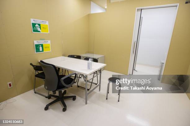 General view of doping control station during the Olympic and Paralympic Village media tour on June 20, 2021 in Tokyo, Japan. About a month before...