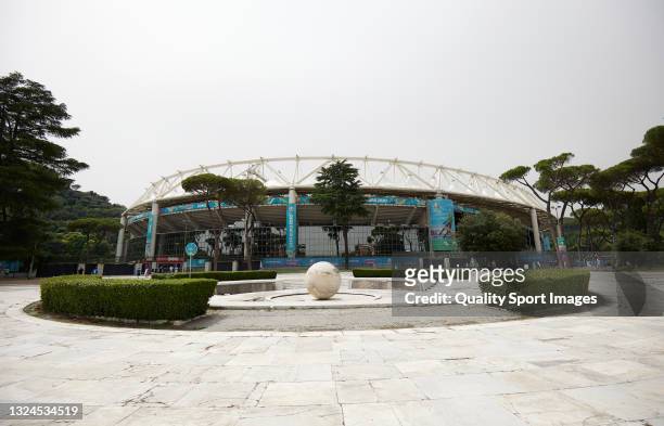General view ouside the stadium prior to the UEFA Euro 2020 Championship Group A match between Italy and Wales at Olimpico Stadium on June 20, 2021...