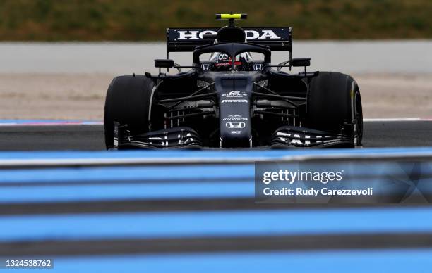 Pierre Gasly of France driving the Scuderia AlphaTauri AT02 Honda on track during the F1 Grand Prix of France at Circuit Paul Ricard on June 20, 2021...