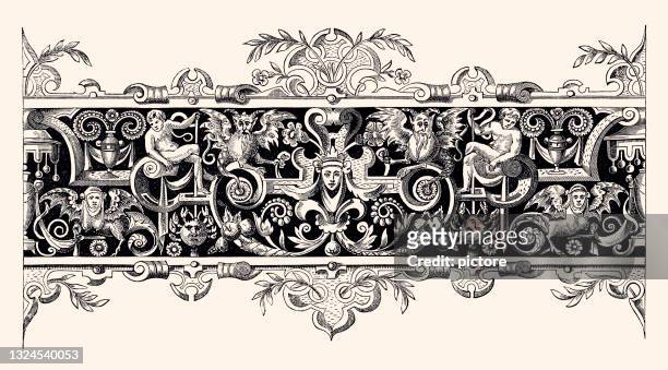 italian ornament     -xxxl with lots of details- - arabesque stock illustrations