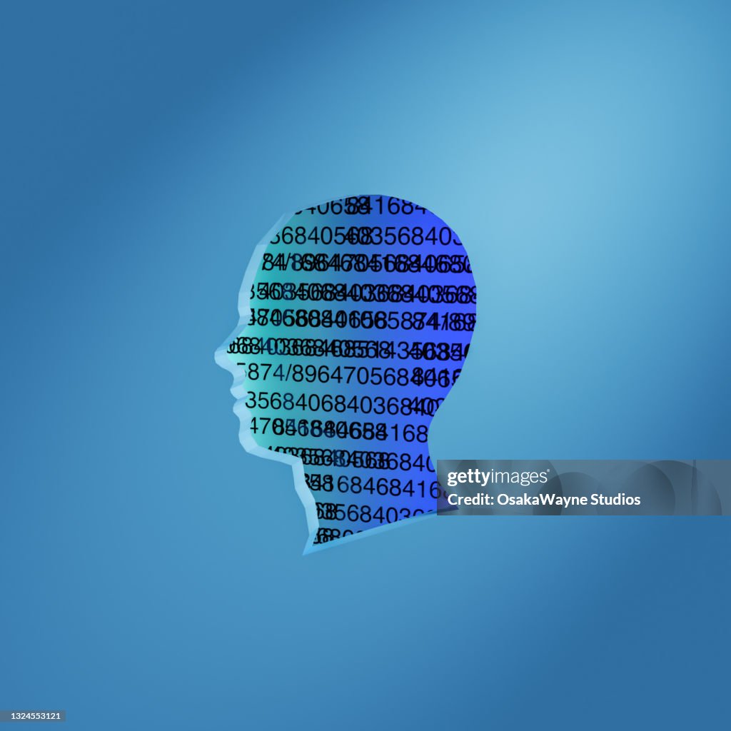 Human Code Head Digital Binary Code Human Head Illustration High-Res Stock Photo ...