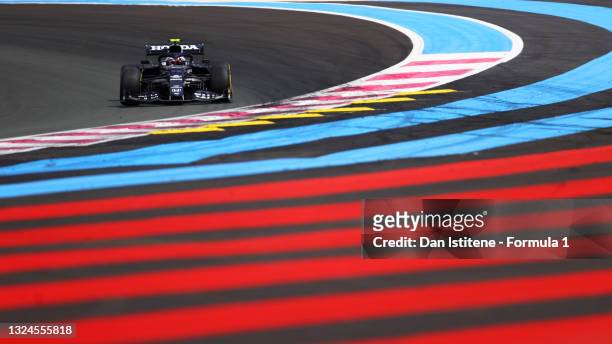 Pierre Gasly of France driving the Scuderia AlphaTauri AT02 Honda on track during the F1 Grand Prix of France at Circuit Paul Ricard on June 20, 2021...