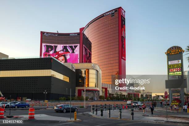 new casino hotel- resorts world las vegas- opening soon in las vegas nevada usa - hilton americas hotel stock pictures, royalty-free photos & images