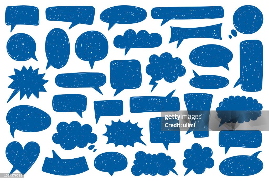 Hand-drawn speech bubbles