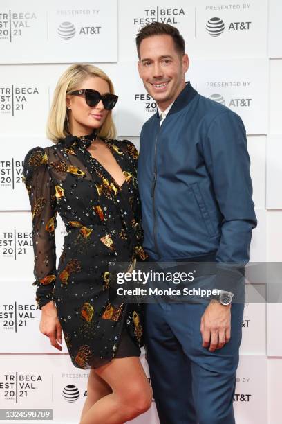 Paris Hilton and Carter Reum attend the “This Is Paris" premiere during the 2021 Tribeca Festival at Hudson Yards on June 20, 2021 in New York City.