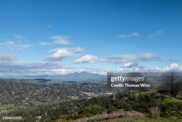 view towards mount diablo from the berkley hills - orinda stock pictures, royalty-free photos & images