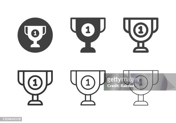 winner trophy icons - multi series - the championship football league stock illustrations