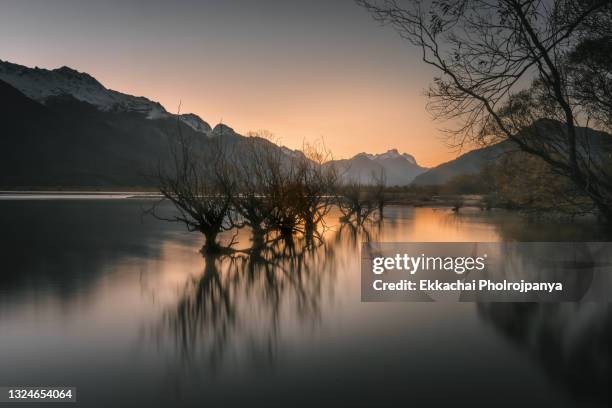 panoramic view nature landscape in south island new zealand - the remarkables ストックフォトと画像