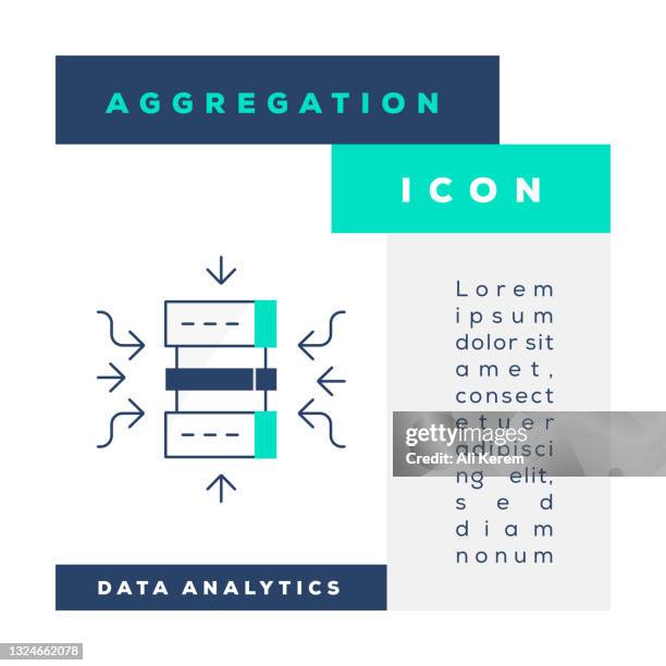 data aggregation icon - computer integrate stock illustrations