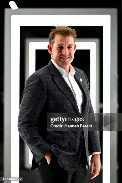 Mark Robinson poses for a photo during the New Zealand All Blacks June Test Series Squad Announcement on June 21, 2021 in Auckland, New Zealand.