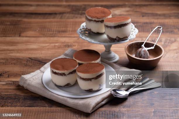 homemade traditional italian dessert tiramisu - trifle stock pictures, royalty-free photos & images