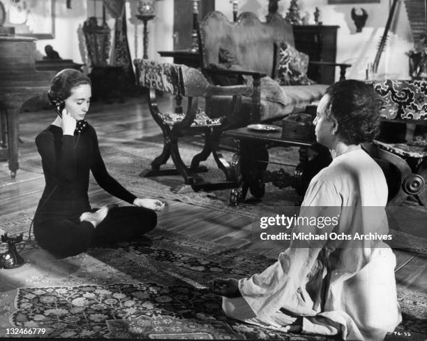 Kathleen Widdoes takes yoga lessons in a scene from the film 'The Group', 1966.