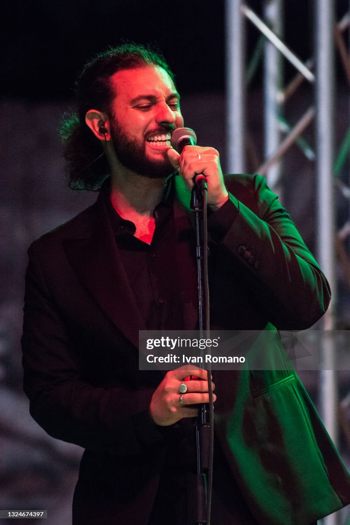 Neri Singer Daniele Blaquier singer of Neri Per Caso during the concert on June ...