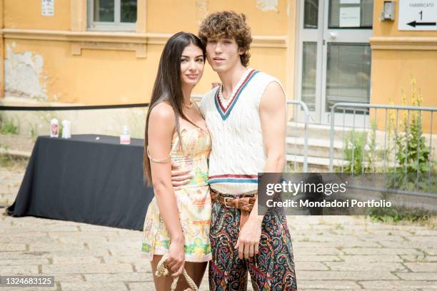 Italian influencer Elisa Maino and the italian youtuber Diego Lazzari guests of the Etro fashion show, one of the few fashion shows in presence at...