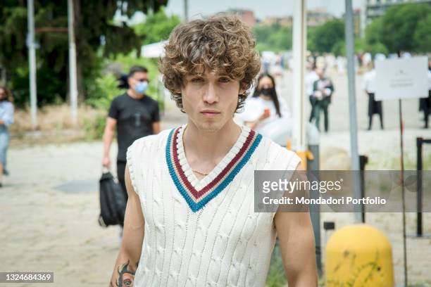 Italian youtuber Diego Lazzari guest of the Etro fashion show, one of the few fashion shows in presence at Milan fashion week. Milan , June 20th, 2021