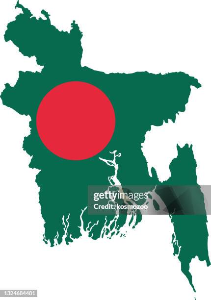 bangladesh flag map - bangladesh stock illustrations