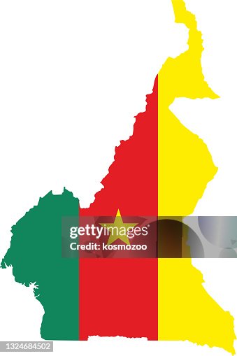 Cameroon flag map Cameroon flag map