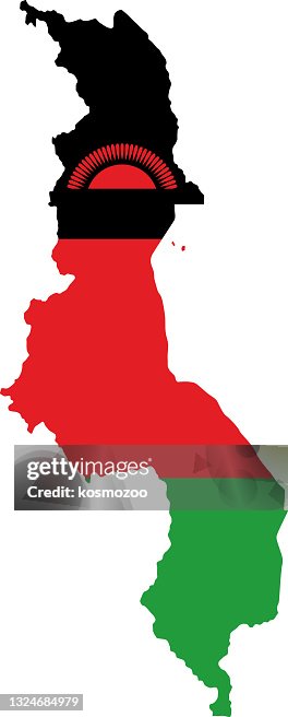 Malawi flag map Malawi flag map