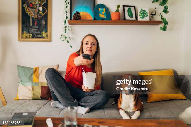 we are ready for the weekend tv marathon - binge watching stock pictures, royalty-free photos & images