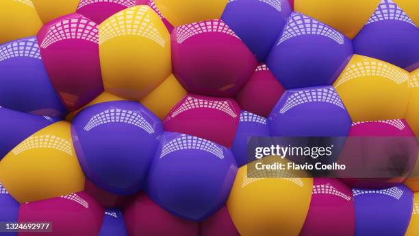 squeezed shiny plastic balls - 2021 balloons stock pictures, royalty-free photos & images